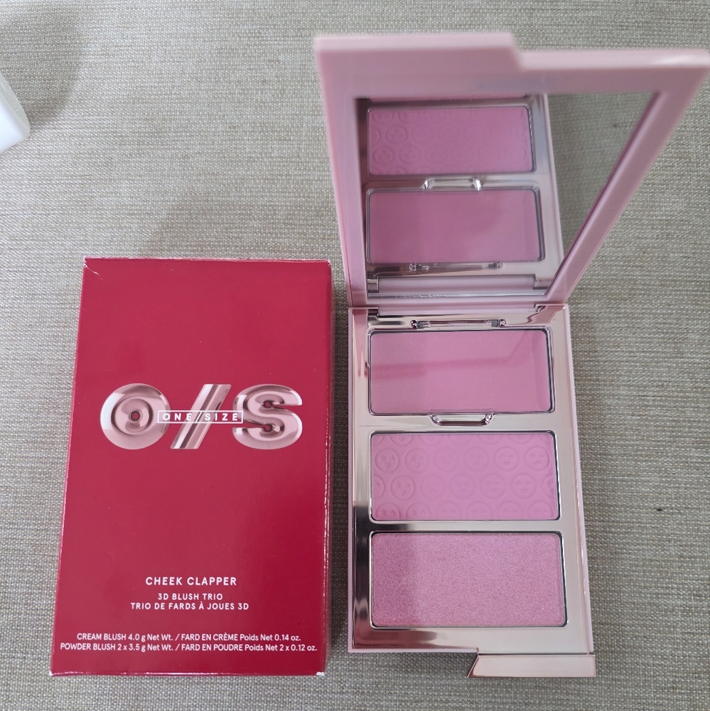 One Size Beauty Cheek Clapper ATTENTION SEEKER Cream and Powder Blush Trio New